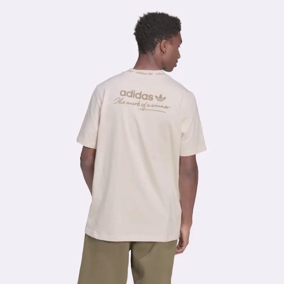 ADIDAS • Men’s Linen Trefoil Linear Short Sleeve Tee Shirt - Picture 6 of 10